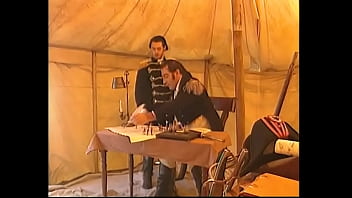 Two soldier's sluts are making out in the Napoleon's army in officer camp